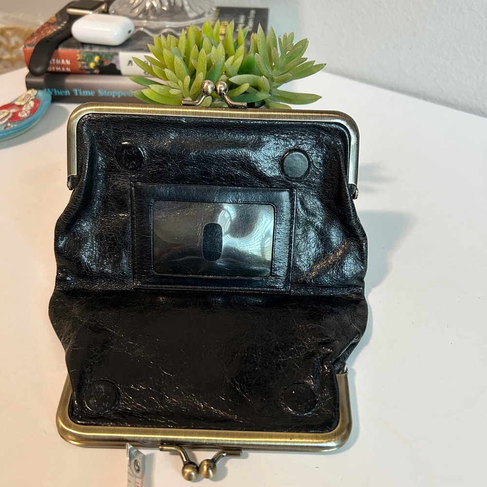 HOBO Black Leather Clutch with Vintage Frame - Picture 5 of 8